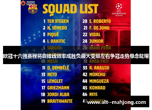 欧冠十六强赛程将启锋线效率成胜负最大变量左右争冠走势悬念陡增 欧冠十六强赛程将启锋线效率成胜负最大变量左右争冠走势悬念陡增